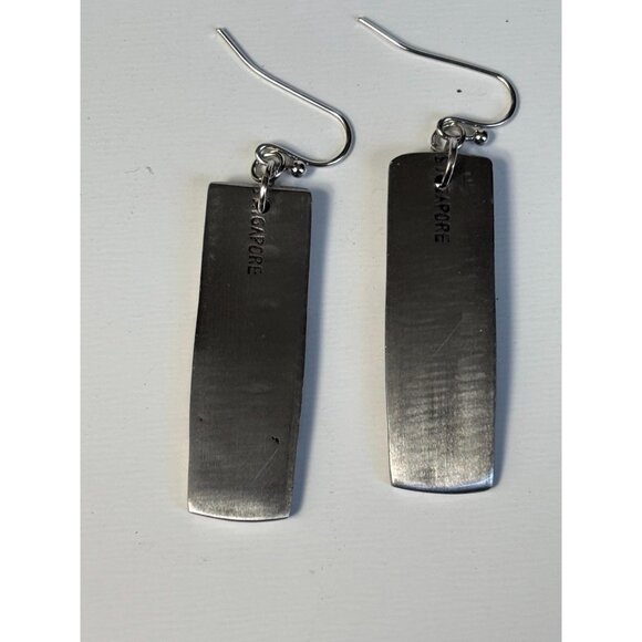 Handmade Earrings Upcycled Silverware: Vines Leaves Stainless Steel Drop Earring - Picture 6 of 6